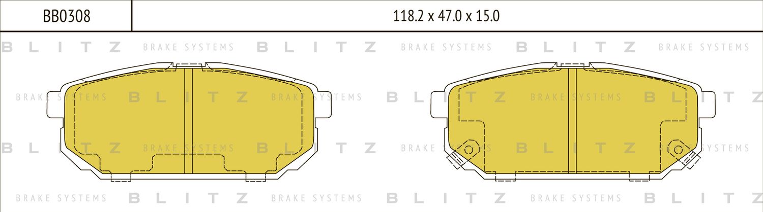 Колодки тормозные дисковые | перед | (Blitz) Blitz. Артикул BB0308