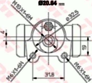 Тормозной цилиндр TRW (Серый чугун). Артикул BWF252
