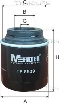 Масляный фильтр MFilter для Volkswagen Polo V 2009-2026. Артикул TF 6539