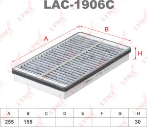 Салонный фильтр LYNXauto для Datsun on-DO I 2014-2025. Артикул LAC-1906C