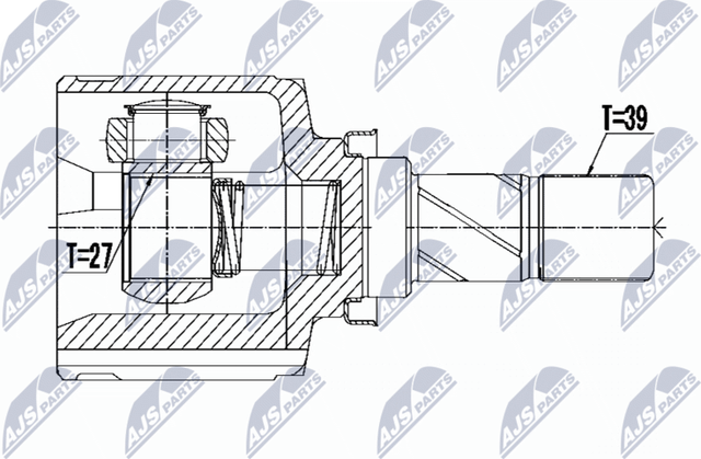 Шрус внутренний (граната) NTY для Opel Vivaro B 2014-2018. Артикул NPW-PL-058