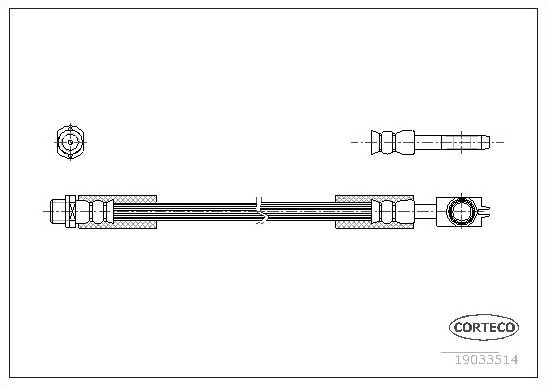 Тормозной шланг Corteco задний для Audi A6 allroad I (C5) 2000-2005. Артикул 19033514