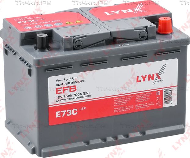 Аккумулятор EFB L3R, 75 Ah, 700 A, обратная, 278X175X190 (Lynxauto) Lynxauto. Артикул E73C