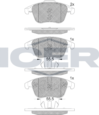 Тормозные колодки Icer. Артикул 182231-203
