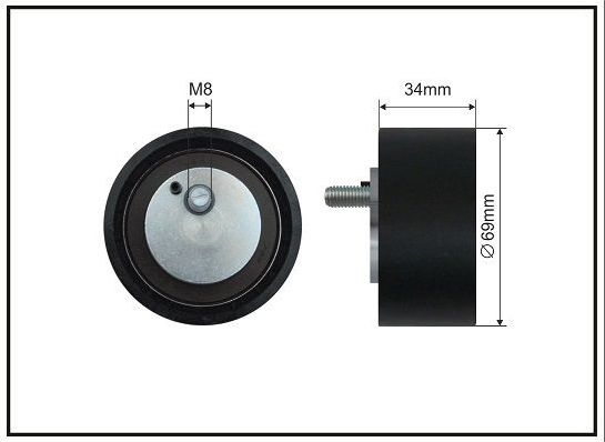 Направляющий (ведущий) ролик приводного поликлинового ремня Caffaro (полимерный материал). Артикул 500697