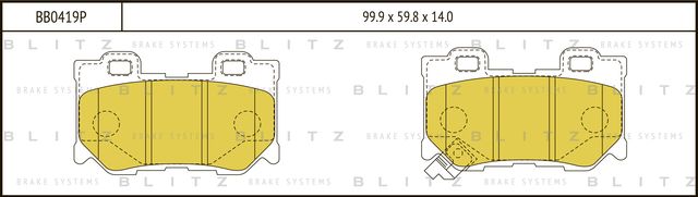 Колодки тормозные INFINITI FX30/FX35/FX37/FX50 03- задн. (Blitz). Артикул BB0419P