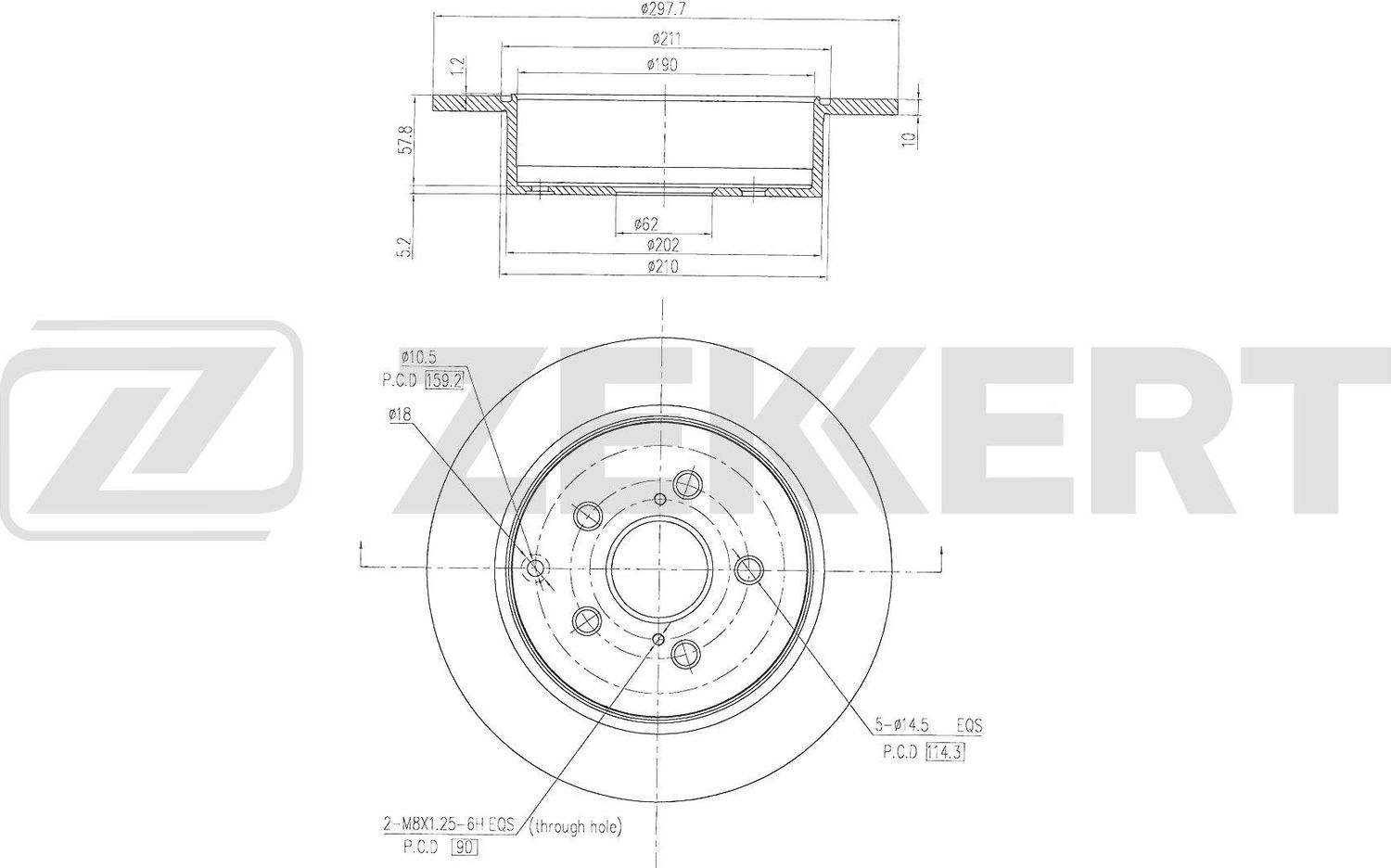Тормозной диск Zekkert. Артикул BS-6698