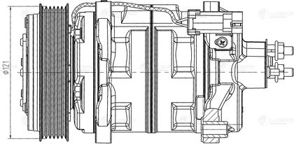 Компрессор кондиционера Luzar для УАЗ Patriot I 2004-2025. Артикул LCAC 0305