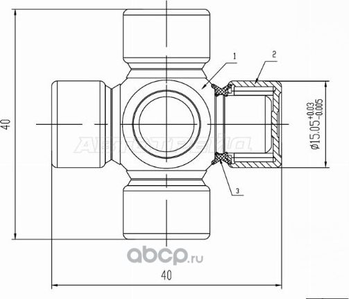 КРЕСТОВИНА РУЛЕВОГО КАРДАНА 1540 UNIVERSAL (SAT). Артикул ST1540