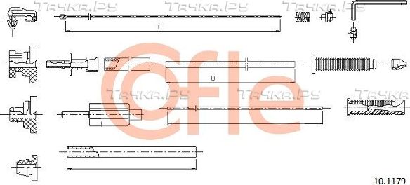 Трос газа Cofle для Peugeot 406 I 1995-2004. Артикул 92.10.1179