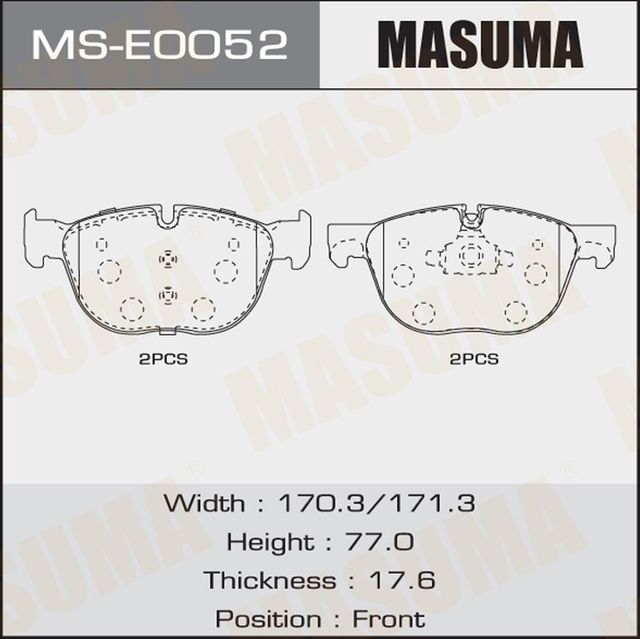 Тормозные колодки Masuma. Артикул MS-E0052