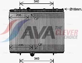 Радиатор охлаждения двигателя AVA для Peugeot 3008 I 2013-2016. Артикул CN2334