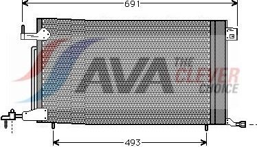 Радиатор кондиционера (конденсатор) AVA (алюминий) для Citroen Berlingo I 1997-2011. Артикул PE5186