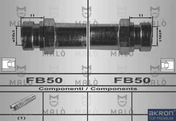 Тормозной шланг Malò задний для Hyundai Sonata III 1993-1998. Артикул 80504