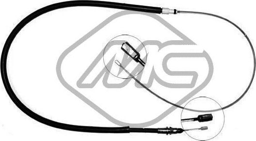 Трос ручника (тросик ручного тормоза) Metalcaucho правый для Citroen C2 2003-2012. Артикул 80834