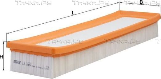 Воздушный фильтр Mahle для Citroen C4 I 2004-2011. Артикул LX 1634