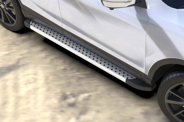 Пороги алюминиевые Arbori Standart Silver 1700 для Nissan Qashqai II 2014-2016. Артикул AFZDAALNIQ05