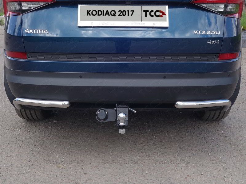 Фаркоп ТСС оцинкованный под американский квадрат для Skoda Kodiaq 2017-2026. Артикул TCU00075