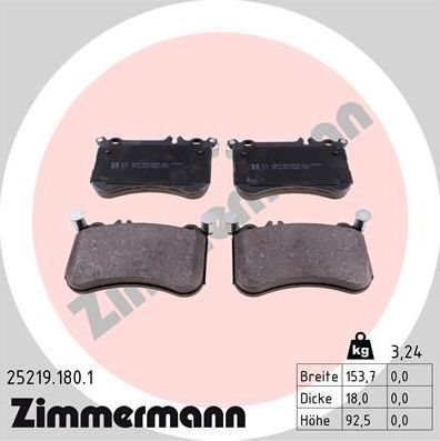 Тормозные колодки Zimmermann. Артикул 25219.180.1
