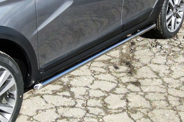 Пороги Slitkoff d42 труба для Lada Vesta SW Cross 2017-2026. Артикул LadVSWCR05