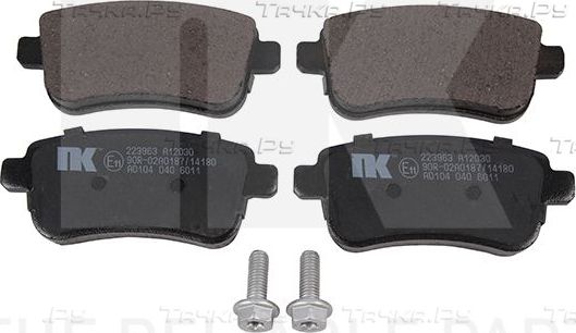 Тормозные колодки NK задние для Nissan Juke II 2019-2026. Артикул 223963