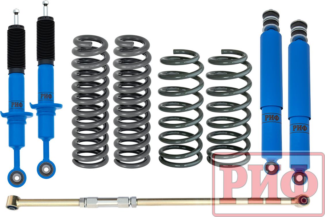 Лифт-комплект РИФ арктический жесткий для Toyota Land Cruiser 200 дизель 2008-2021, лифт 50 мм. Артикул RIF-TLC200-C-Arc