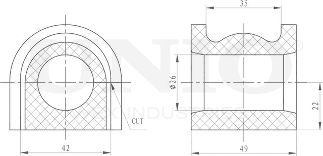 Втулка стабилизатора (Unio). Артикул RMP-10105