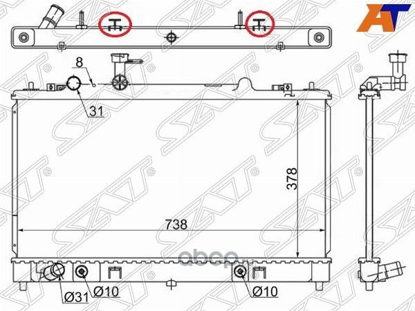 Радиатор MAZDA6ATENZA 1.82.0 05-12 (SAT). Артикул MZ00052