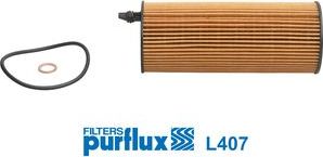 Масляный фильтр Purflux для BMW 5 VI (F10/F11/F07) 2012-2017. Артикул L407