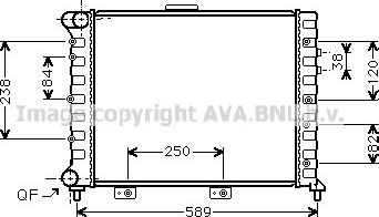 Радиатор охлаждения двигателя AVA. Артикул AL2069