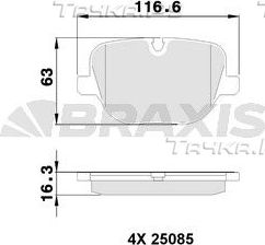 Тормозные колодки Braxis. Артикул AA0510
