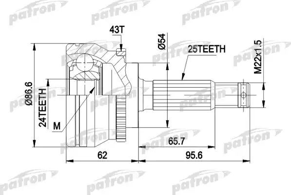 Шрус наружный (граната) Patron для Mitsubishi Galant VII 1992-1996. Артикул PCV1331