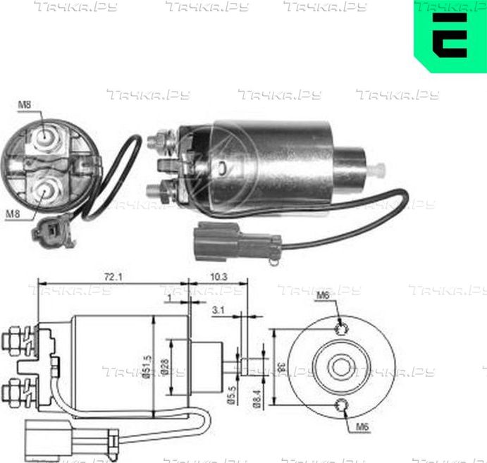 Втягивающее реле стартера Era для Nissan Sunny B14 1991-2000. Артикул ZM792