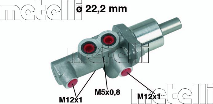 Тормозной цилиндр главный Metelli (алюминий). Артикул 05-0436