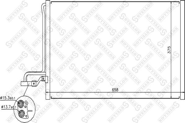 Радиатор кондиционера (конденсатор) Stellox. Артикул 10-45713-SX