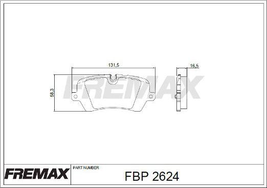 Тормозные колодки Fremax. Артикул FBP-2624