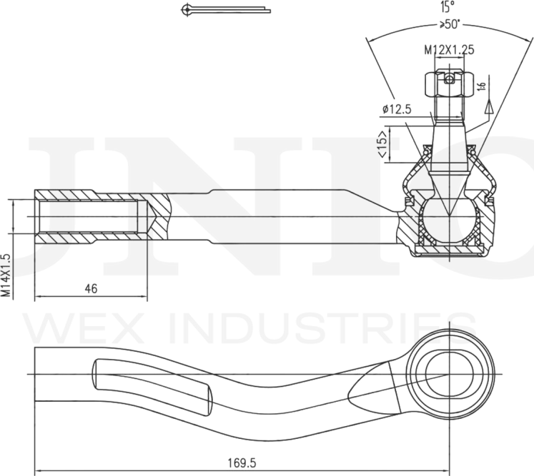 Наконечник рулевой тяги (Unio). Артикул SSP-10155