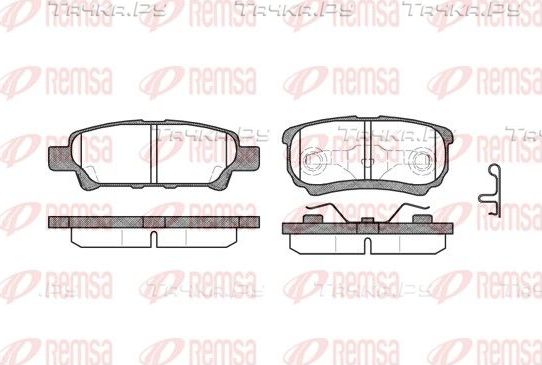 Тормозные колодки Remsa задние для Mitsubishi Lancer IX 2003-2013. Артикул 1051.02