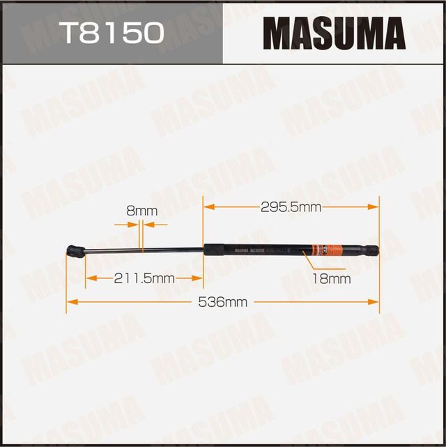 Упор газовый багажника MASUMA, L=536mm (1/40). Артикул T8150