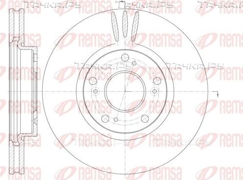 Тормозной диск Remsa передний для Honda Accord VI 2000-2003. Артикул 6985.10
