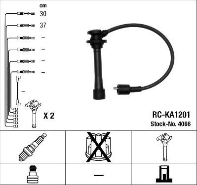 Высоковольтные провода (провода зажигания) (комплект) NGK. Артикул 4066