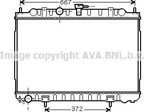 Радиатор охлаждения двигателя AVA для Nissan X-Trail T30 2001-2013. Артикул DN2238