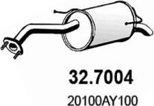 Глушитель (задняя часть) Asso для Nissan Navara D22 2001-2007. Артикул 32.7044