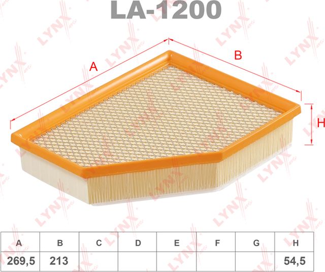 Воздушный фильтр LYNXauto для BMW 7 VI (G11/G12) 2016-2026. Артикул LA-1200