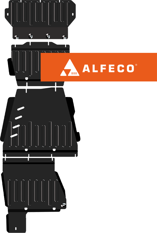Защита Alfeco для радиатора, РК, КПП, картера и редуктора переднего моста Oting Paladin 4WD 2023-2026. Артикул ALF.72.05