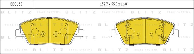 Колодки тормозные дисковые передние (Blitz). Артикул BB0635
