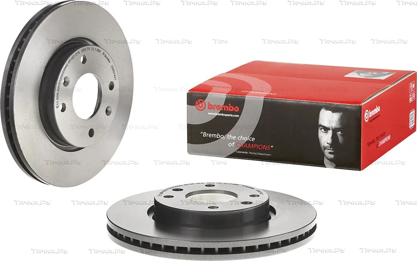 Тормозной диск Brembo UV Coated передний для Hyundai Sonata IV (EF) 2001-2004. Артикул 09.9574.21