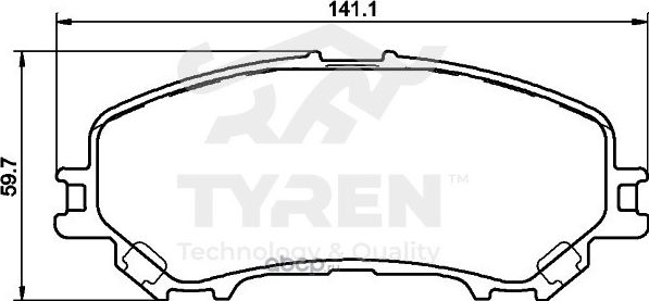 Колодки тормозные дисковые | перед | (Tyren). Артикул TYR1212261