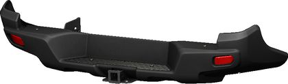 Бампер силовой задний АВС-Дизайн с квадратом под фаркоп для Mitsubishi L200 V рестайлинг 2018-2024. Усиленный черный. Артикул ABC.MCCL200.RB.11.01B