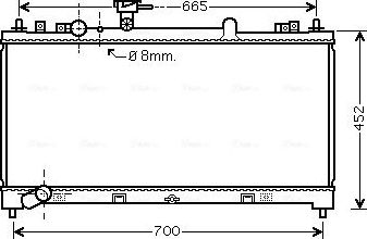Радиатор охлаждения двигателя AVA. Артикул MZ2218